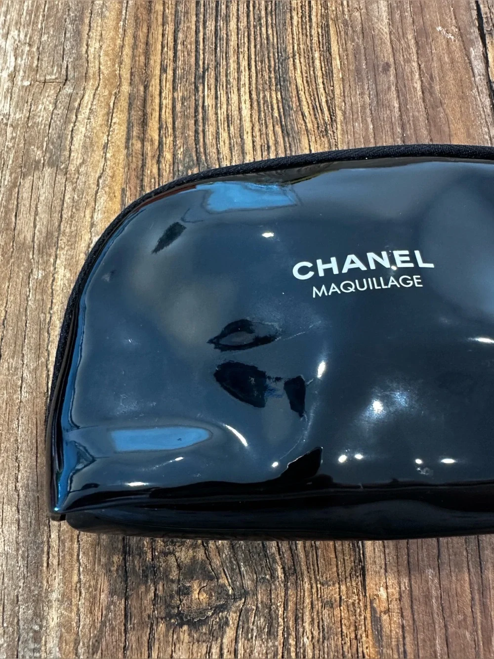 CHANEL Black Patent Maquillage Cosmetic Pouch